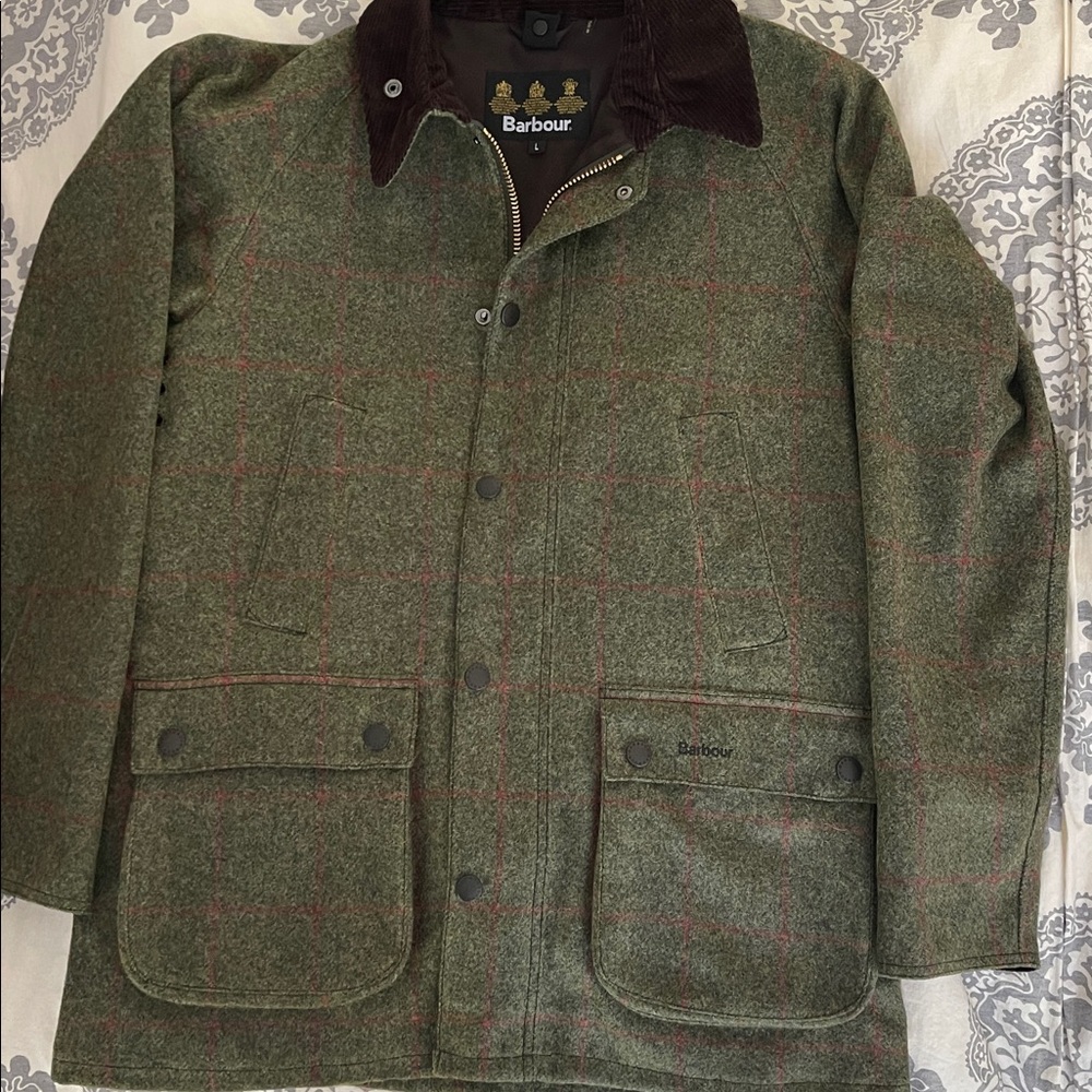 Barbour Bedale Window Pane Wool Jacket Men’s Large